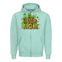 Seafoam Lucky Mom  St. Patrick's Day Zipper Hoodie - CowGirlArtShop