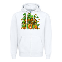 White Lucky Mom  St. Patrick's Day Zipper Hoodie - CowGirlArtShop