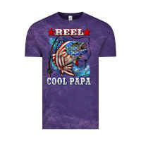 Cloud Purple reel cool papa american flag bass fishing Vintage Tee - LillyAllenDesigns