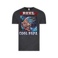 Vintage Black reel cool papa american flag bass fishing Vintage Tee - LillyAllenDesigns