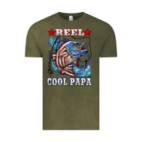 Vintage Olive reel cool papa american flag bass fishing Vintage Tee - LillyAllenDesigns