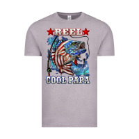 Reel Cool Papa American Flag Bass Fishing Vintage Tee | Teevron