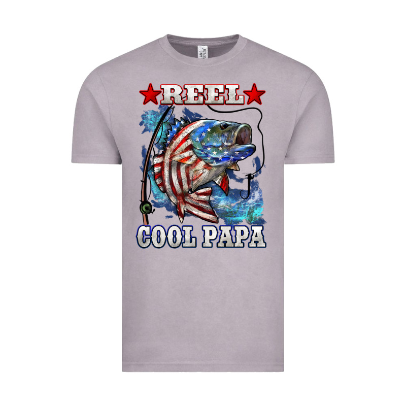 Reel Cool Papa American Flag Bass Fishing Vintage Tee by LillyAllenDesigns | Teevron