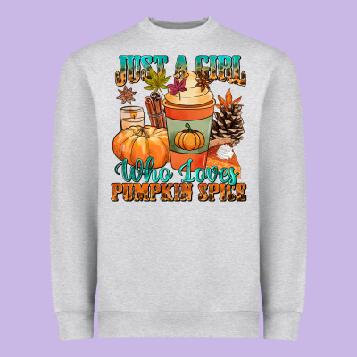 Just A Girl Who Loves Pumpkin Spice Heavyweight Sweatshirt Designed By Nancycooperartshop