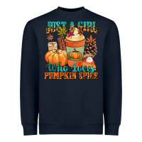Navy Just a girl who loves pumpkin spice Heavyweight Sweatshirt - NancyCooperArtShop