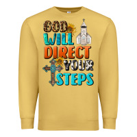 Antique Gold God Will Direct Your Steps Premium Sweatshirt - BundleAndBundleShop