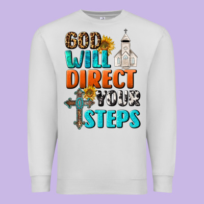 God Will Direct Your Steps Premium Sweatshirt Designed By Bundleandbundleshop
