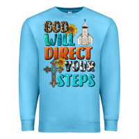 Ocean Blue God Will Direct Your Steps Premium Sweatshirt - BundleAndBundleShop