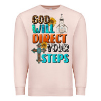 Pale Pink God Will Direct Your Steps Premium Sweatshirt - BundleAndBundleShop