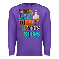 Purple God Will Direct Your Steps Premium Sweatshirt - BundleAndBundleShop