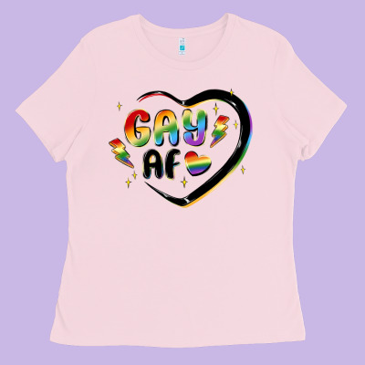 Gay Af Ladies Tee Designed By Maliassmallbusiness