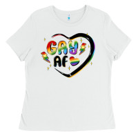White gay af Ladies Tee - MaliasSmallBusiness
