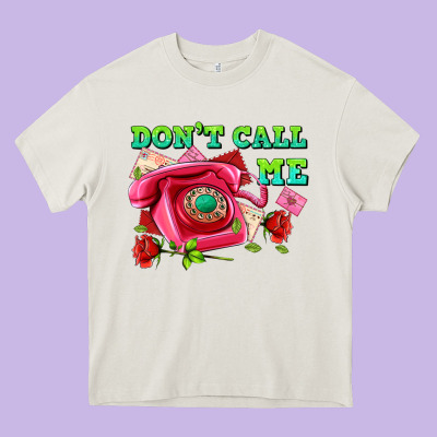 Dont Call Me With Pink Phone And Letters Heavy Core Tee Designed By Adodesignshop