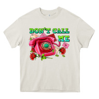 Cream dont call me with pink phone and letters Heavy Core Tee - AdoDesignShop