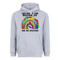 Heather Grey Autism rainbow Heavyweight Hoodie - FaDigitalArtStudio