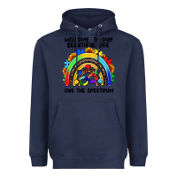 Navy Autism rainbow Heavyweight Hoodie - FaDigitalArtStudio