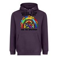 Plum Autism rainbow Heavyweight Hoodie - FaDigitalArtStudio