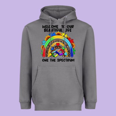 Autism Rainbow Heavyweight Hoodie Designed By Fadigitalartstudio