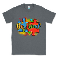 Charcoal Heather be kind autism Classic Tee - LillyAllenDesigns