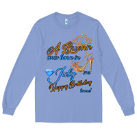 Colony Blue A Queen Was Born In July 24th Happy Birthday Long Sleeve Tee - Bettercallsaul