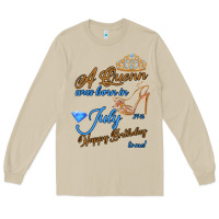 Mushroom A Queen Was Born In July 24th Happy Birthday Long Sleeve Tee - Bettercallsaul