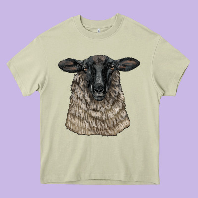 Suffolk Sheep Head Heavy Core Tee Designed By Lillyallendesigns