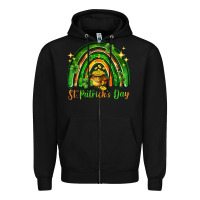Black St. Patrick's Day rainbow Zipper Hoodie - HowdyJamesFarm