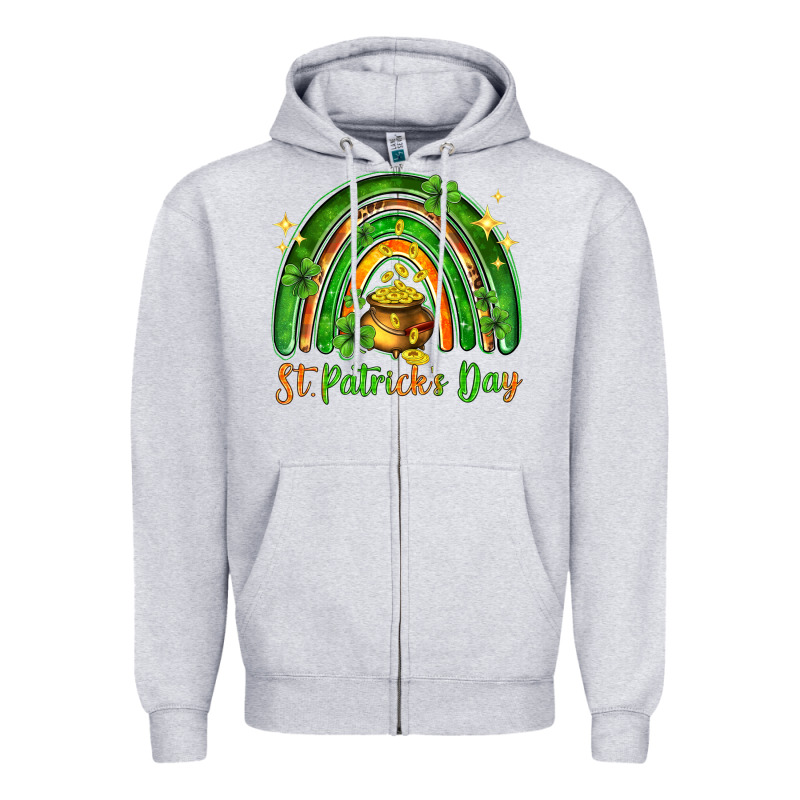 St. Patrick's Day Rainbow Zipper Hoodie by HowdyJamesFarm | Teevron