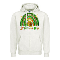 Oatmeal Heather St. Patrick's Day rainbow Zipper Hoodie - HowdyJamesFarm