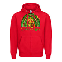 Red St. Patrick's Day rainbow Zipper Hoodie - HowdyJamesFarm
