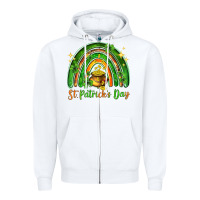 White St. Patrick's Day rainbow Zipper Hoodie - HowdyJamesFarm
