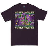 Plum mardi gras fleur de lis Premium Tee - MaliasSmallBusiness