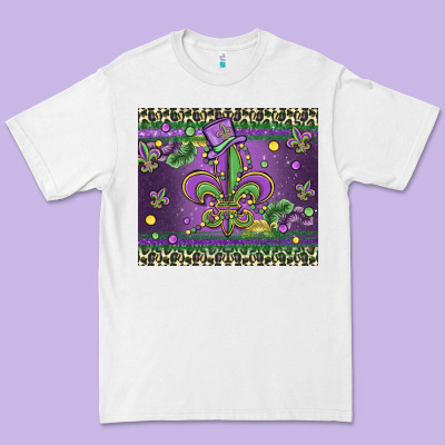 Mardi Gras Fleur De Lis Premium Tee Designed By Maliassmallbusiness