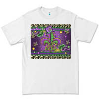 White mardi gras fleur de lis Premium Tee - MaliasSmallBusiness