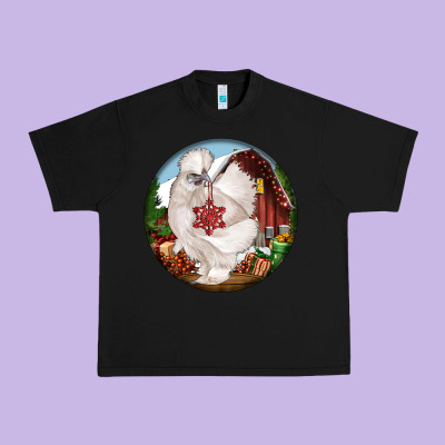 Silkie Chicken Christmas Urban Heavy Tee Designed By Lillyallendesigns