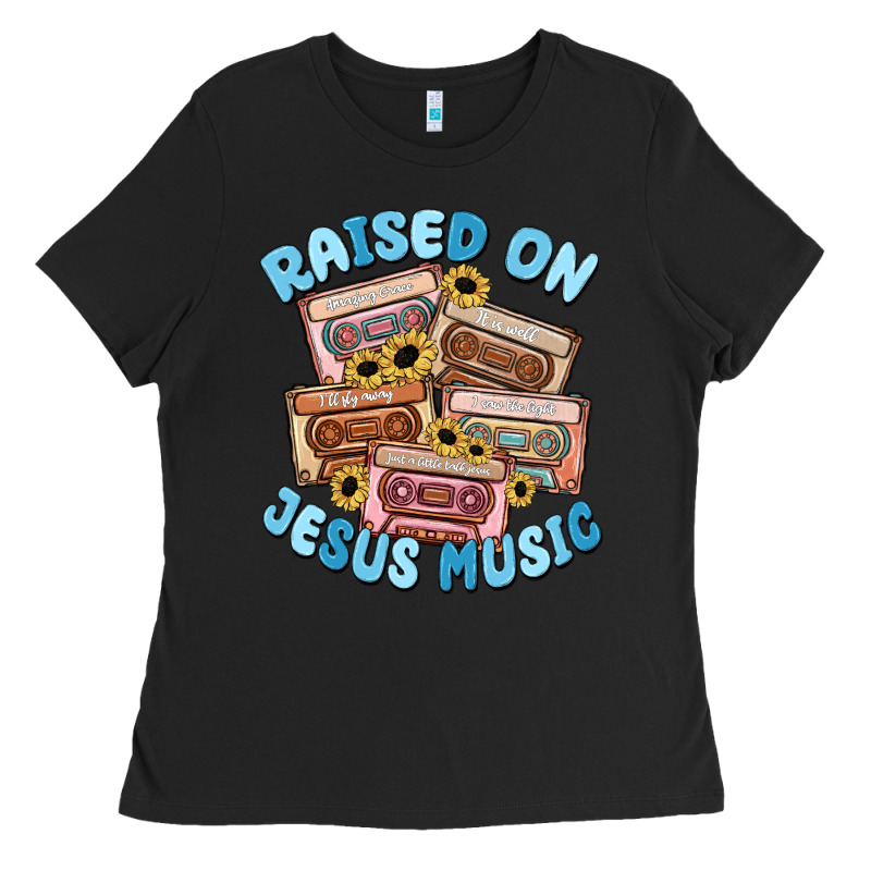 Raised On Jesus Music Ladies Tee by MaliasSmallBusiness | Teevron