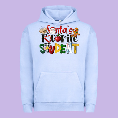 Santa's Favorite Student Christmas Urban Hoodie Designed By Lillyallendesigns