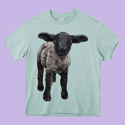 Suffolk Baby Sheep Heavy Core Tee Designed By Lillyallendesigns