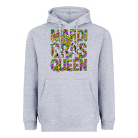 Heather Grey Mardi Gras Queen Heavyweight Hoodie - BundleAndBundleShop