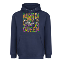 Navy Mardi Gras Queen Heavyweight Hoodie - BundleAndBundleShop