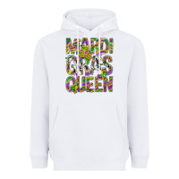 White Mardi Gras Queen Heavyweight Hoodie - BundleAndBundleShop