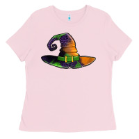 Bubblegum Pink Purple leopard witch hat Ladies Tee - Jasminsmagicworld