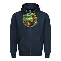 Navy shamrock farm Zipper Hoodie - CowGirlArtShop