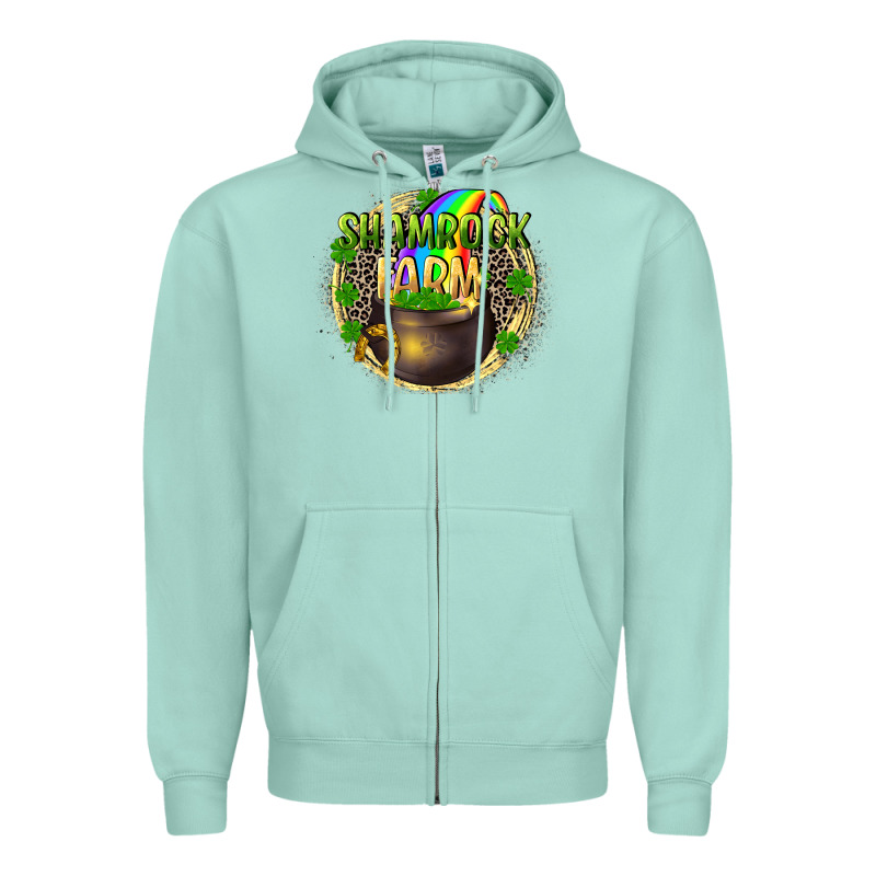 Shamrock Farm Zipper Hoodie by CowGirlArtShop | Teevron