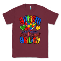 Burgundy autism is not a disability it's a different abilit Classic Tee - LillyAllenDesigns