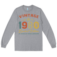 Heather Grey Vintage 1980 Clothes 40 Years Old Retro 40th Birthday Long Sleeve Tee - Bettercallsaul