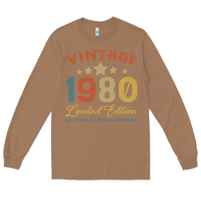 Vintage 1980 Clothes 40 Years Old Retro 40th Birthday Long Sleeve Tee by Bettercallsaul | Teevron