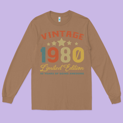 Vintage 1980 Clothes 40 Years Old Retro 40th Birthday Long Sleeve Tee Designed By Bettercallsaul