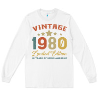 White Vintage 1980 Clothes 40 Years Old Retro 40th Birthday Long Sleeve Tee - Bettercallsaul