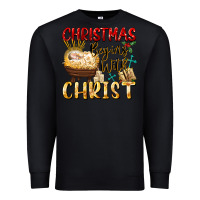 Black christmas begins with christ Premium Sweatshirt - FaDigitalArtStudio